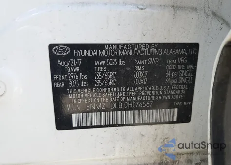 2018 Hyundai Santa Fe Sport from USA, damaged, VIN 5NMZTDLB1JH076587